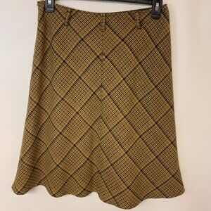 David Brooks Skirt Brown Plaid A-Line Classic Office Retro Academia Womens SZ 8